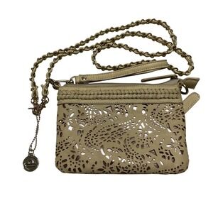 Big Buddha Cross Body Bag ‎ Laser-Cut Floral Pattern Wrist Strap / Chain Strap